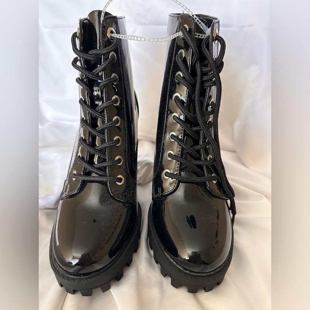 New Lace Up Block Heel Platform Ankle Boot - image 4